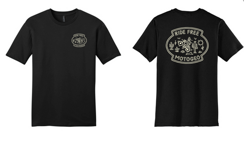 Ride Free Black T-Shirt with white ink